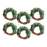 Maxbell Maxbell 6x Green Leaves Napkin Rings Spring Napkin Rings for Festival Birthday Event