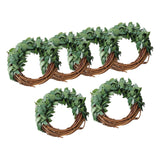 Maxbell Maxbell 6x Green Leaves Napkin Rings Spring Napkin Rings for Festival Birthday Event