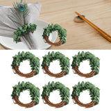 Maxbell Maxbell 6x Green Leaves Napkin Rings Spring Napkin Rings for Festival Birthday Event