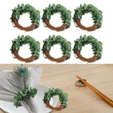 Maxbell Maxbell 6x Green Leaves Napkin Rings Spring Napkin Rings for Festival Birthday Event