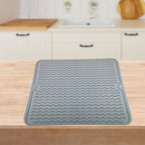 Maxbell Maxbell Silicone Dish Drying Mat Dish Drying Mat for Sink Dishes Liner for Hot Pots light grey S