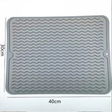 Maxbell Maxbell Silicone Dish Drying Mat Dish Drying Mat for Sink Dishes Liner for Hot Pots light grey S