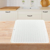 Maxbell Maxbell Silicone Dish Drying Mat Dish Drying Mat for Sink Dishes Liner for Hot Pots white S