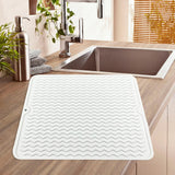 Maxbell Maxbell Silicone Dish Drying Mat Dish Drying Mat for Sink Dishes Liner for Hot Pots white S
