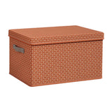 Maxbell Maxbell Closet Organizer with Handles Lidded Storage Bin for Bedroom Study Room Dorm Burgundy 50x40x30cm