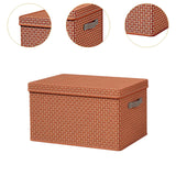 Maxbell Maxbell Closet Organizer with Handles Lidded Storage Bin for Bedroom Study Room Dorm Burgundy 50x40x30cm