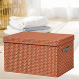 Maxbell Maxbell Closet Organizer with Handles Lidded Storage Bin for Bedroom Study Room Dorm Burgundy 50x40x30cm