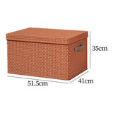 Maxbell Maxbell Closet Organizer with Handles Lidded Storage Bin for Bedroom Study Room Dorm Burgundy 50x40x30cm