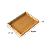 Maxbell Maxbell Bamboo Serving Tray Table Tea Serving Tray for Lunch Living Room Restaurants 41cmx30cmx5cm