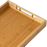 Maxbell Maxbell Bamboo Serving Tray Table Tea Serving Tray for Lunch Living Room Restaurants 41cmx30cmx5cm