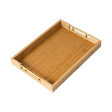 Maxbell Maxbell Bamboo Serving Tray Table Tea Serving Tray for Lunch Living Room Restaurants 41cmx30cmx5cm