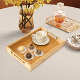 Maxbell Maxbell Bamboo Serving Tray Table Tea Serving Tray for Lunch Living Room Restaurants 41cmx30cmx5cm