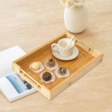Maxbell Maxbell Bamboo Serving Tray Table Tea Serving Tray for Lunch Living Room Restaurants 41cmx30cmx5cm