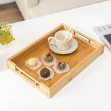 Maxbell Maxbell Bamboo Serving Tray Table Tea Serving Tray for Lunch Living Room Restaurants 41cmx30cmx5cm