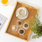Maxbell Maxbell Bamboo Serving Tray Table Tea Serving Tray for Lunch Living Room Restaurants 41cmx30cmx5cm