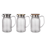 Maxbell Maxbell Beverage Pitcher Cold Water Pitcher Transparent Beverage Carafe Cold Pitcher steel lid argent