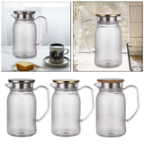 Maxbell Maxbell Beverage Pitcher Cold Water Pitcher Transparent Beverage Carafe Cold Pitcher steel lid argent