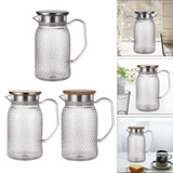 Maxbell Maxbell Beverage Pitcher Cold Water Pitcher Transparent Beverage Carafe Cold Pitcher steel lid argent