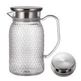 Maxbell Maxbell Beverage Pitcher Cold Water Pitcher Transparent Beverage Carafe Cold Pitcher steel lid argent
