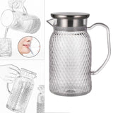 Maxbell Maxbell Beverage Pitcher Cold Water Pitcher Transparent Beverage Carafe Cold Pitcher steel lid argent