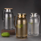 Maxbell Maxbell Beverage Pitcher Cold Water Pitcher Transparent Beverage Carafe Cold Pitcher steel lid argent