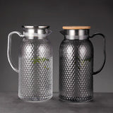 Maxbell Maxbell Beverage Pitcher Cold Water Pitcher Transparent Beverage Carafe Cold Pitcher steel lid argent