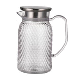 Maxbell Maxbell Beverage Pitcher Cold Water Pitcher Transparent Beverage Carafe Cold Pitcher steel lid argent