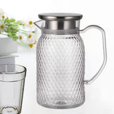 Maxbell Maxbell Beverage Pitcher Cold Water Pitcher Transparent Beverage Carafe Cold Pitcher steel lid argent