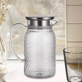 Maxbell Maxbell Beverage Pitcher Cold Water Pitcher Transparent Beverage Carafe Cold Pitcher steel lid argent