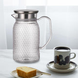 Maxbell Maxbell Beverage Pitcher Cold Water Pitcher Transparent Beverage Carafe Cold Pitcher steel lid argent