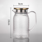 Maxbell Maxbell Beverage Pitcher Cold Water Pitcher Transparent Beverage Carafe Cold Pitcher steel lid gold