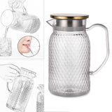 Maxbell Maxbell Beverage Pitcher Cold Water Pitcher Transparent Beverage Carafe Cold Pitcher steel lid gold