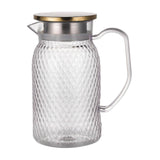 Maxbell Maxbell Beverage Pitcher Cold Water Pitcher Transparent Beverage Carafe Cold Pitcher steel lid gold