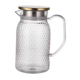 Maxbell Maxbell Beverage Pitcher Cold Water Pitcher Transparent Beverage Carafe Cold Pitcher steel lid gold