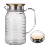 Maxbell Maxbell Beverage Pitcher Cold Water Pitcher Transparent Beverage Carafe Cold Pitcher steel lid gold
