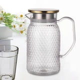 Maxbell Maxbell Beverage Pitcher Cold Water Pitcher Transparent Beverage Carafe Cold Pitcher steel lid gold