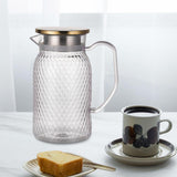 Maxbell Maxbell Beverage Pitcher Cold Water Pitcher Transparent Beverage Carafe Cold Pitcher steel lid gold