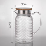Maxbell Maxbell Beverage Pitcher Cold Water Pitcher Transparent Beverage Carafe Cold Pitcher bamboo lid
