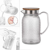 Maxbell Maxbell Beverage Pitcher Cold Water Pitcher Transparent Beverage Carafe Cold Pitcher bamboo lid