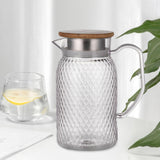Maxbell Maxbell Beverage Pitcher Cold Water Pitcher Transparent Beverage Carafe Cold Pitcher bamboo lid