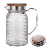 Maxbell Maxbell Beverage Pitcher Cold Water Pitcher Transparent Beverage Carafe Cold Pitcher bamboo lid
