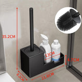 Maxbell Maxbell Toilet Bowl Brush Holder Set Long Handle Cleaning Tool for Restroom Bathroom Black A