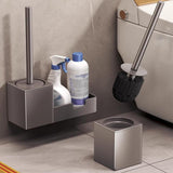 Maxbell Maxbell Toilet Bowl Brush Holder Set Long Handle Cleaning Tool for Restroom Bathroom Grey