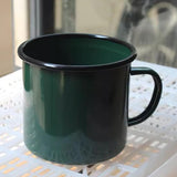 Maxbell Maxbell Enamel Coffee Cup Stylish Easy Clean Drinking Cup for Desktop Household Dorm Green