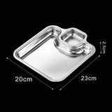 Maxbell Maxbell Roasting Pan Bakeware Compartment Fried Food Server for Garlic Rings Chicken Silver