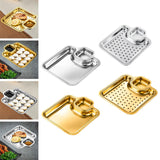 Maxbell Maxbell Roasting Pan Bakeware Compartment Fried Food Server for Garlic Rings Chicken Silver