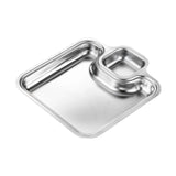 Maxbell Maxbell Roasting Pan Bakeware Compartment Fried Food Server for Garlic Rings Chicken Silver