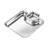 Maxbell Maxbell Roasting Pan Bakeware Compartment Fried Food Server for Garlic Rings Chicken Silver