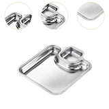 Maxbell Maxbell Roasting Pan Bakeware Compartment Fried Food Server for Garlic Rings Chicken Silver