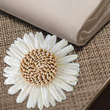 Maxbell Maxbell Sunflower Napkin Ring Dinner Table Setting for Party Family Gatherings Decor white